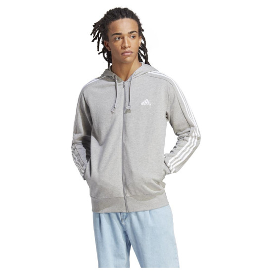 Adidas Ανδρική ζακέτα Essentials French terry 3-Stripes Full-Zip Hoodie